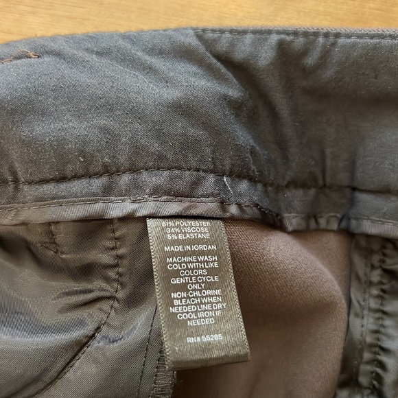 Express Columnist Barely Boot Mid-Rise Brown Woven Career Dress Pant Trouser, 8 - Picture 9 of 9